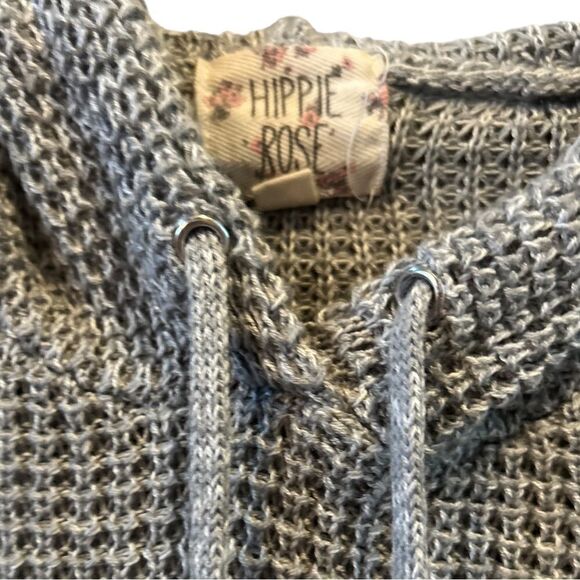 Hippy Rose small pull over gray hoodie sweater - Picture 4 of 8
